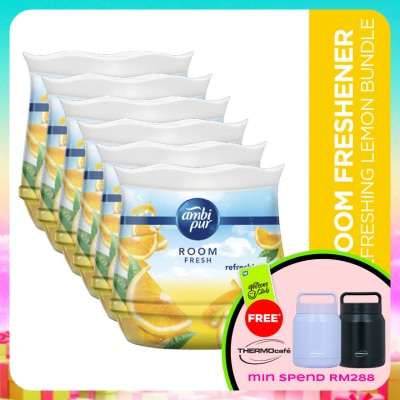 AMBI PUR - Air Freshener Room Fresh Scented Gel Refreshing Lemon (180g x 2) [Value Pack x 3]