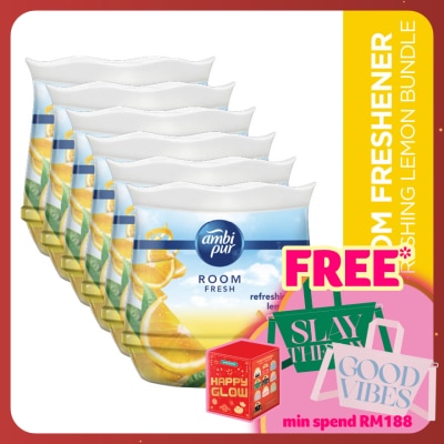 AMBI PUR Air Freshener Room Fresh Scented Gel Refreshing Lemon (180g x 2) [Value Pack x 3]