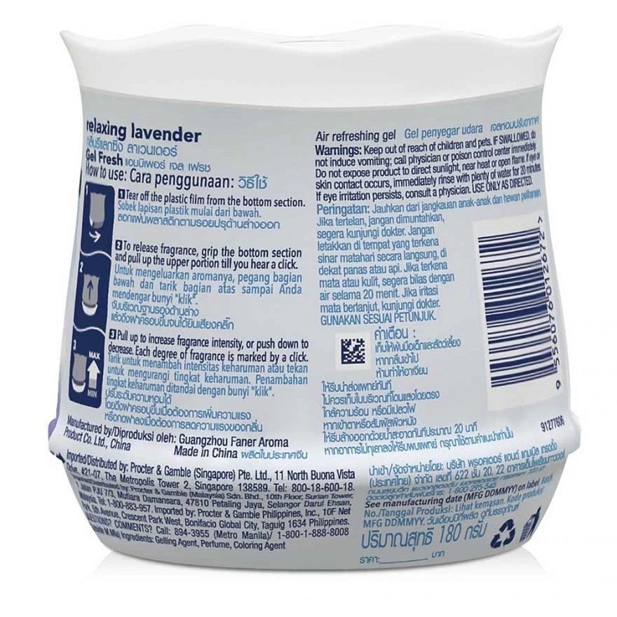 Air Freshener Room Fresh Scented Gel Refreshing Lavender (180g x 2) [Value Pack x 3]