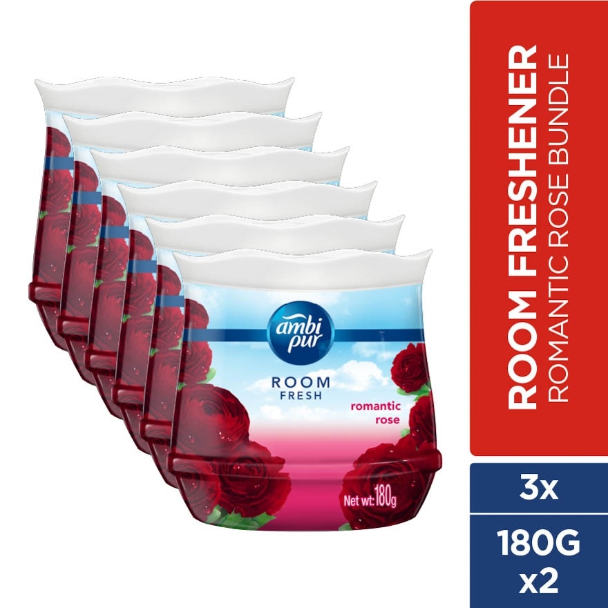 Air Freshener Room Fresh Scented Gel Refreshing Rose (180g x 2) [Value Pack x 3]