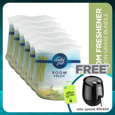 AMBI PUR Air Freshener Room Fresh Scented Gel Lemongrass (180g x 2) [Value Pack x 3]