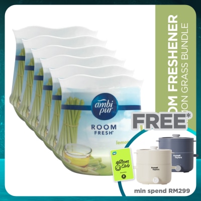 AMBI PUR Air Freshener Room Fresh Scented Gel Lemongrass (180g x 2) [Value Pack x 3]