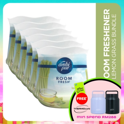 AMBI PUR - Air Freshener Room Fresh Scented Gel Lemongrass (180g x 2) [Value Pack x 3]