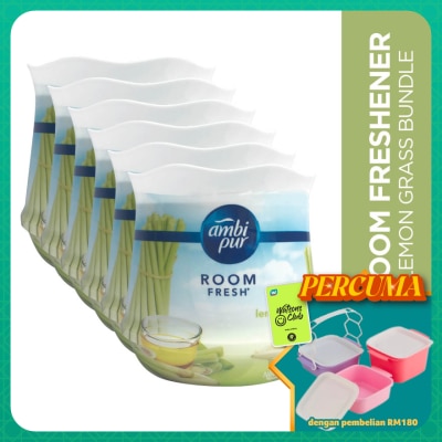 AMBI PUR - Air Freshener Room Fresh Scented Gel Lemongrass (180g x 2) [Value Pack x 3]