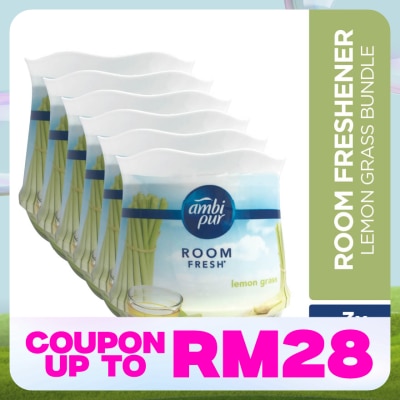 AMBI PUR Air Freshener Room Fresh Scented Gel Lemongrass (180g x 2) [Value Pack x 3]
