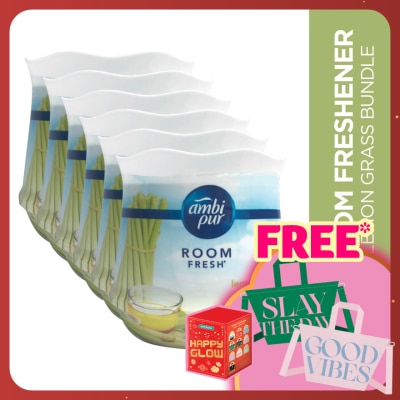 AMBI PUR Air Freshener Room Fresh Scented Gel Lemongrass (180g x 2) [Value Pack x 3]