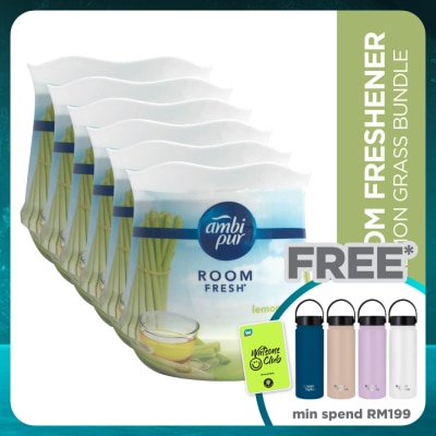 AMBI PUR Air Freshener Room Fresh Scented Gel Lemongrass (180g x 2) [Value Pack x 3]