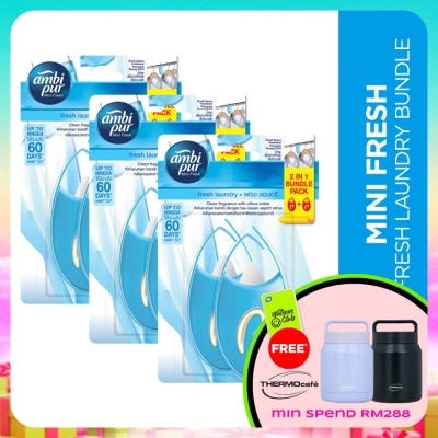 AMBI PUR - Mini Fresh Small Space Freshener Fresh Laundry 2x4.5ml [Bundle of 3]