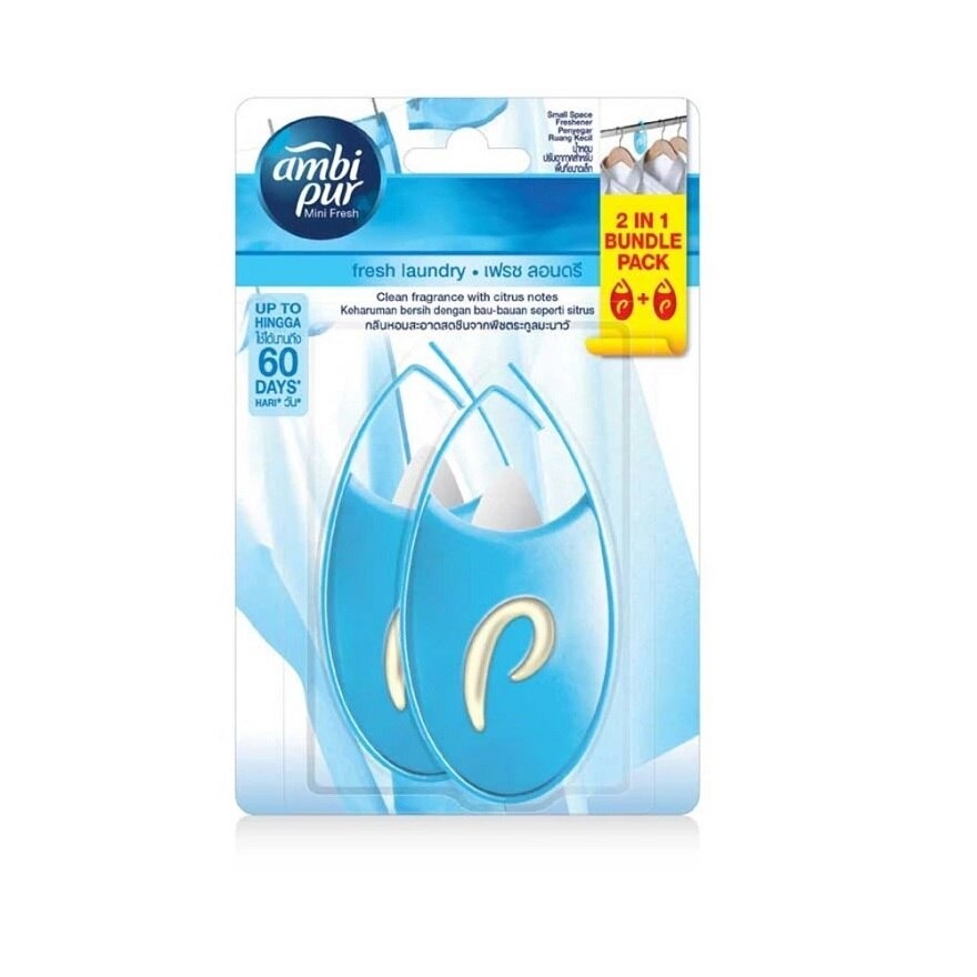 Mini Fresh Small Space Freshener Fresh Laundry 2x4.5ml [Bundle of 3] image