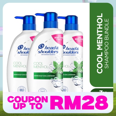HEAD&SHOULDERS Cool Menthol Anti-Dandruff Shampoo 650ml [Bundle of 3]
