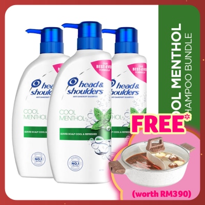 HEAD&SHOULDERS Cool Menthol Anti-Dandruff Shampoo 650ml [Bundle of 3]
