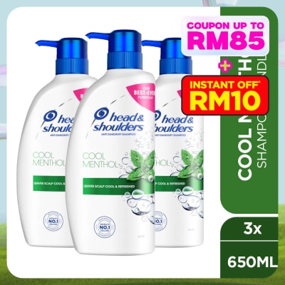 HEAD&SHOULDERS Cool Menthol Anti-Dandruff Shampoo 650ml [Bundle of 3]