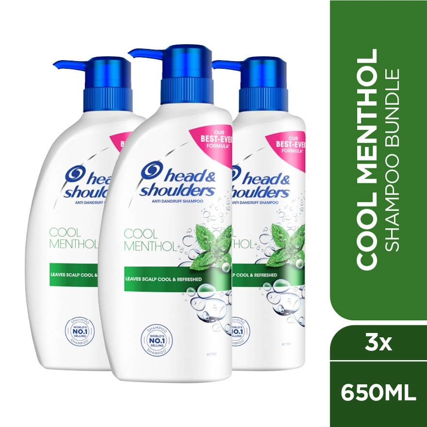 Cool Menthol Anti-Dandruff Shampoo 650ml [Bundle of 3]