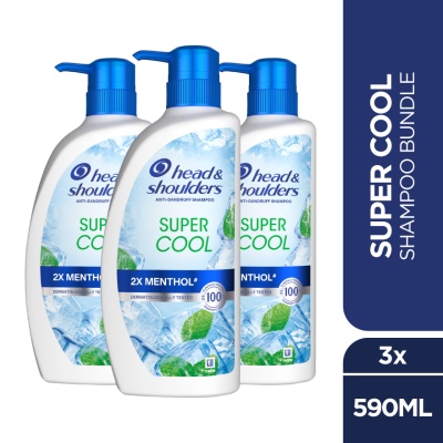 HEAD&SHOULDERS - Head & Shoulders Super Cool Shampoo 590ml [Bundle of 3] image