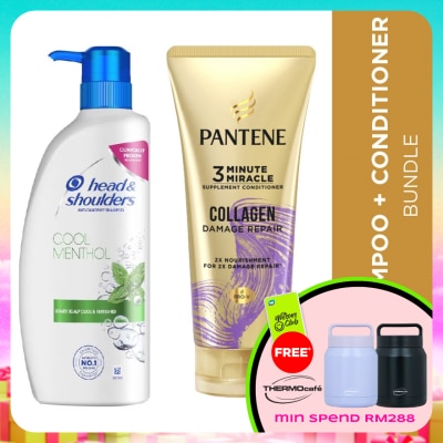 HEAD&SHOULDERS - MLBB Cool Menthol 650ml + Conditioner 3MM Collagen Repair 300ml