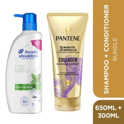 HEAD&SHOULDERS MLBB Cool Menthol 650ml + Conditioner 3MM Collagen Repair 300ml
