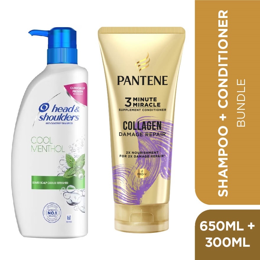 MLBB Cool Menthol 650ml + Conditioner 3MM Collagen Repair 300ml