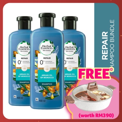 HERBAL ESSENCES Argan Oil of Morocco Shampoo 400ml [Bundle of 3]