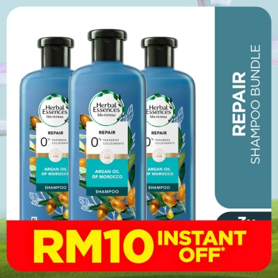 HERBAL ESSENCES Argan Oil of Morocco Shampoo 400ml [Bundle of 3]