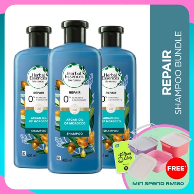 HERBAL ESSENCES Argan Oil of Morocco Shampoo 400ml [Bundle of 3]