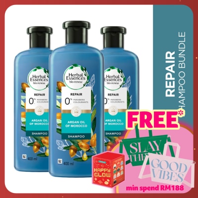 HERBAL ESSENCES Argan Oil of Morocco Shampoo 400ml [Bundle of 3]