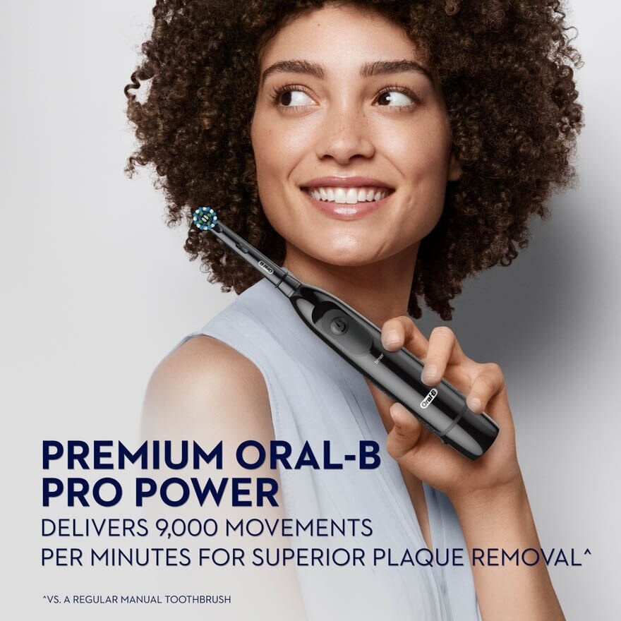 Pro Battery Toothbrush Cross Action Black 1s [Bundle of 3]