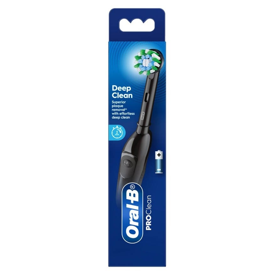 Pro Battery Toothbrush Cross Action Black 1s [Bundle of 3]