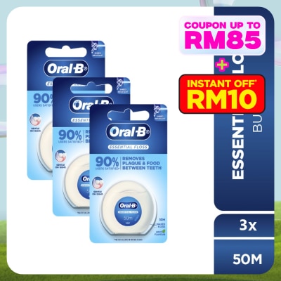 ORAL-B Essential Floss Waxed Mint 50m X3