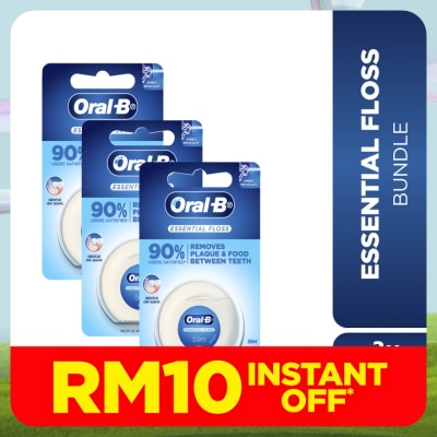 ORAL-B Essential Floss Waxed Mint 50m X3