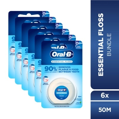 ORAL-B Essential Floss Waxed Mint 50m X6