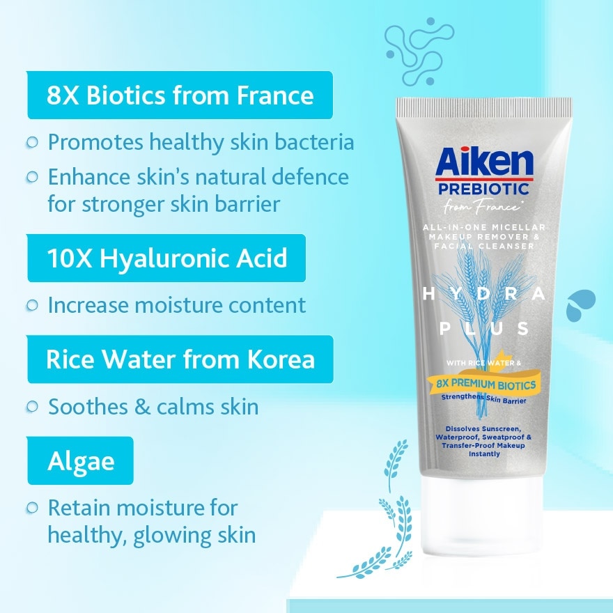 Prebiotic All-In-One Micellar Makeup Remove & Facial Cleanser 100g