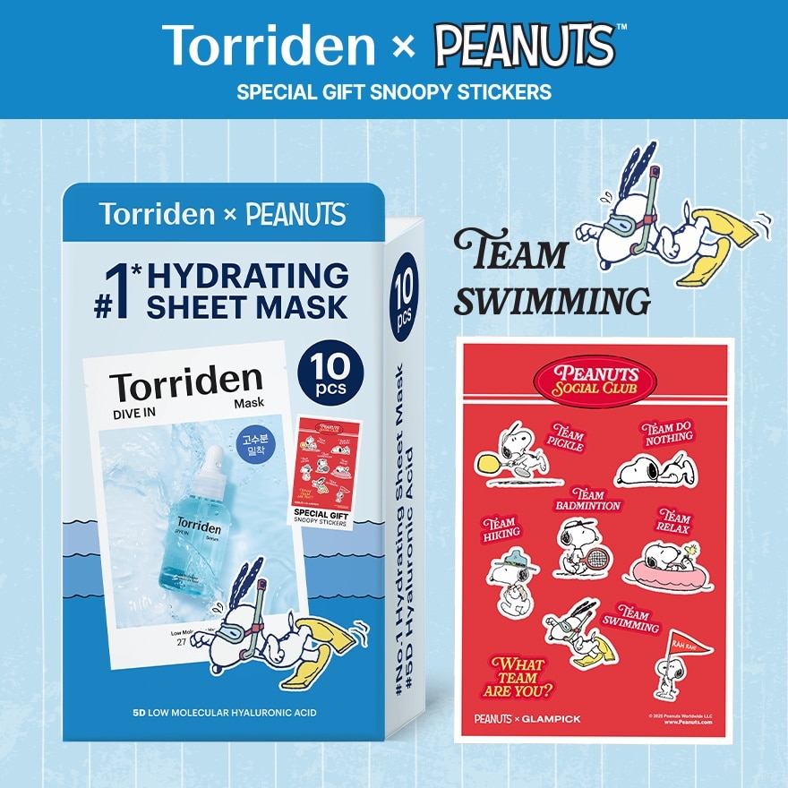 [PEANUTS] Dive In Low Molecular Hyaluronic Acid Mask 10s