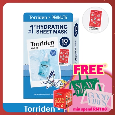 TORRIDEN [PEANUTS] Dive In Low Molecular Hyaluronic Acid Mask 10s