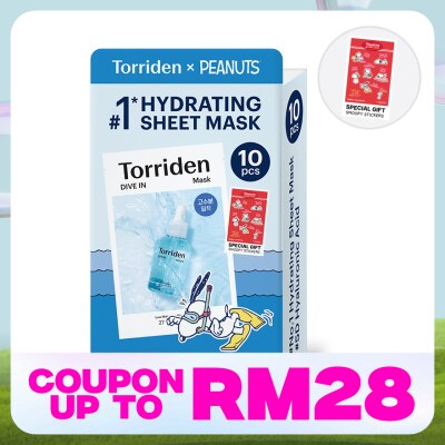 TORRIDEN [PEANUTS] Dive In Low Molecular Hyaluronic Acid Mask 10s