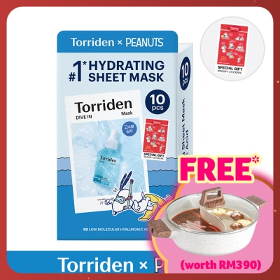 TORRIDEN [PEANUTS] Dive In Low Molecular Hyaluronic Acid Mask 10s