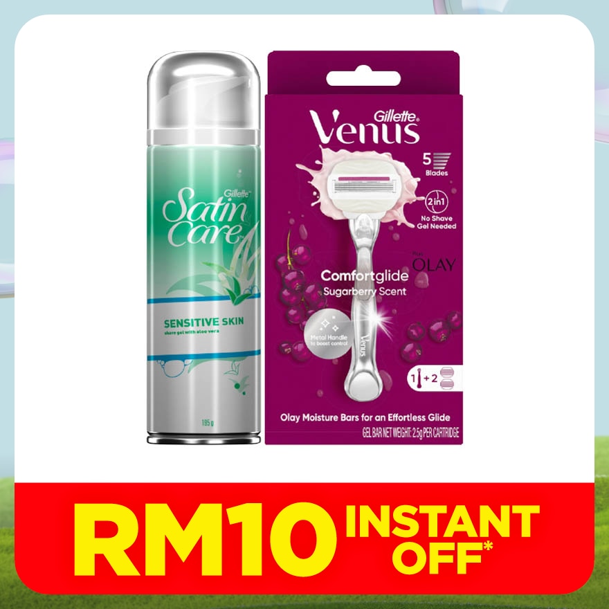 Venus Olay Sugarberry Razor + Shave Gel Bundle