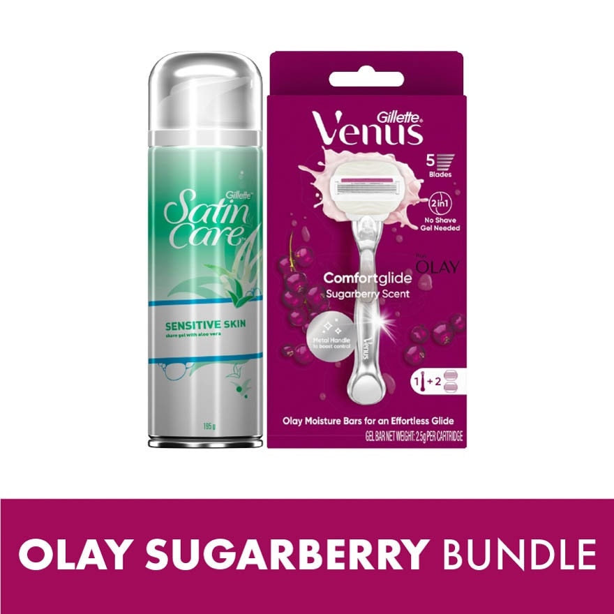 Venus Olay Sugarberry Razor + Shave Gel Bundle