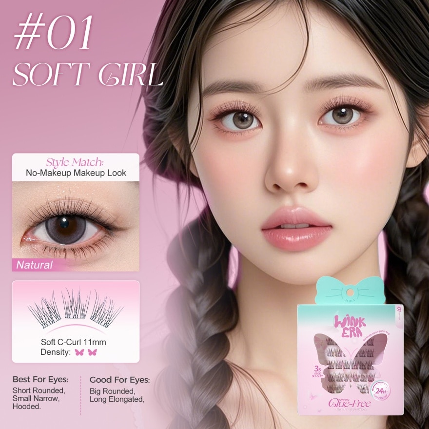 Wink Era Poppin' Glue-Free Cluster Eyelashes 01 Soft Girl