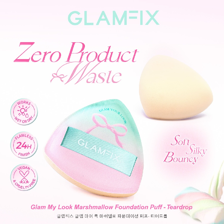 Glam My Look Marshmallow Foundation Puff - Teardrop image