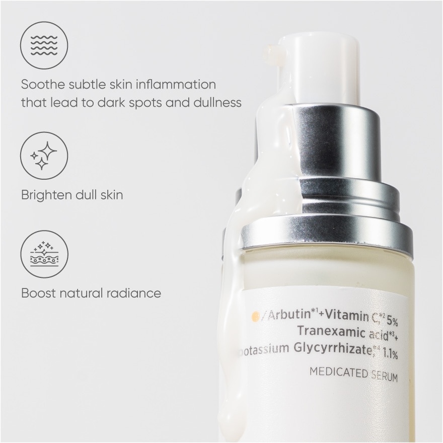 Serum Arbutin+Vitamin C 5%, Tranexamic acid+Dipotassium Glycyrrhizate 1.1% 30ml