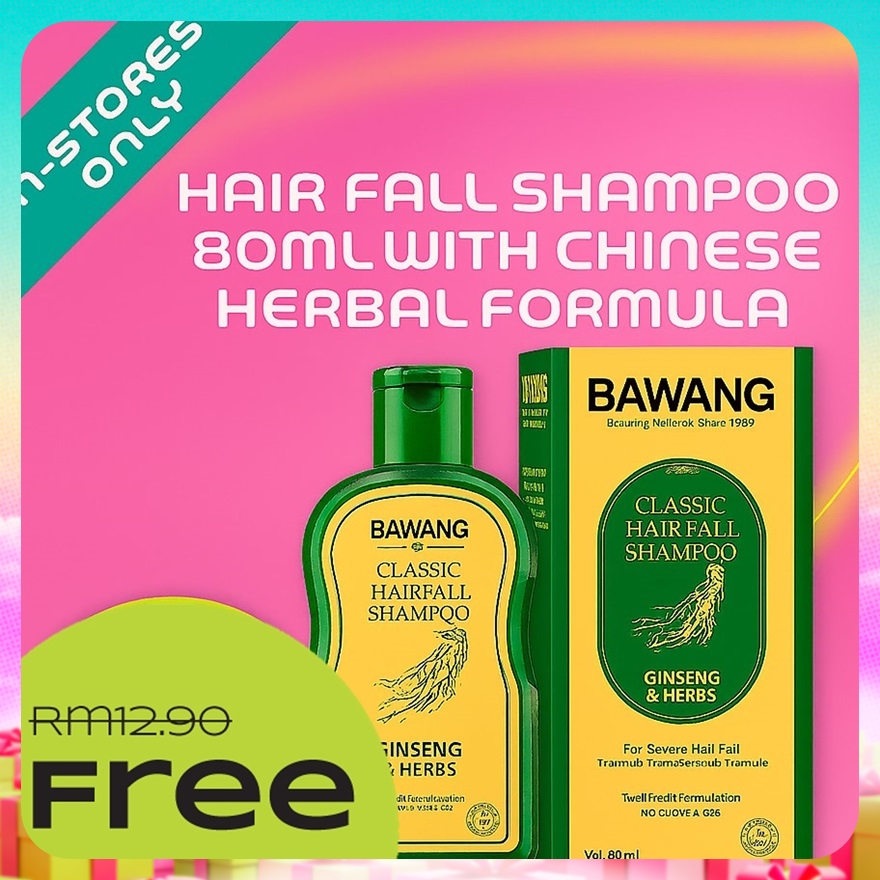 RM0 Bawang Classic Hair Fall Shampoo 80ml with Chinese Herbal Formulationion