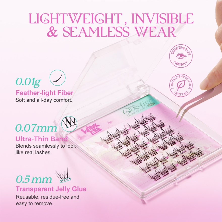 Wink Era Poppin' Glue Free Cluster Eyelashes 07 Soft Girl Brown image