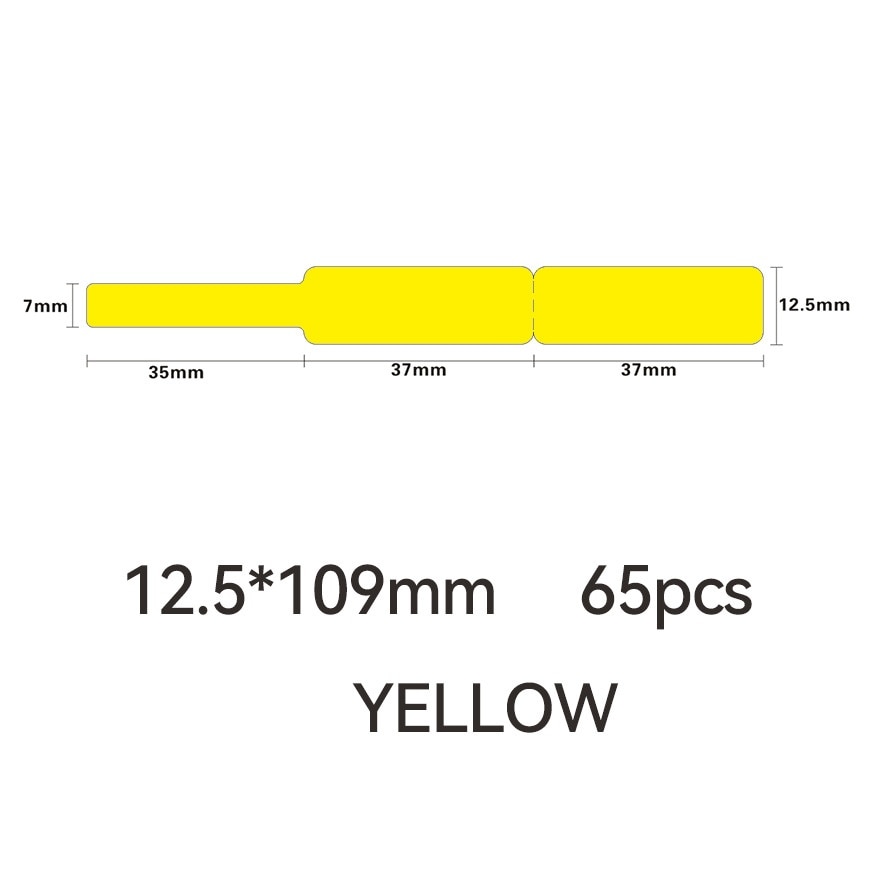 D11/D110/D101/H1S Cabel Label Sticker 12.5mm x 109mm[YELLOW]