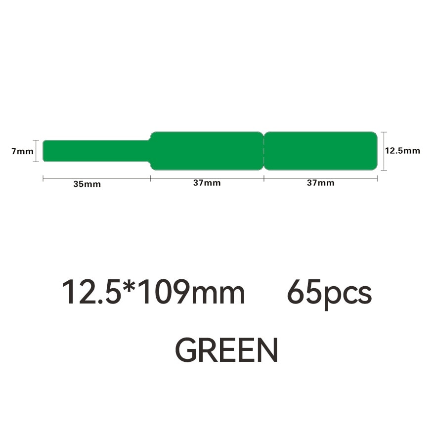 D11/D110/D101/H1S Cabel Label Sticker 12.5mm x 109mm[GREEN]