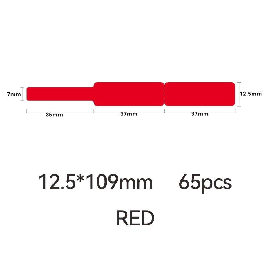 D11/D110/D101/H1S Cabel Label Sticker 12.5mm x 109mm[RED]