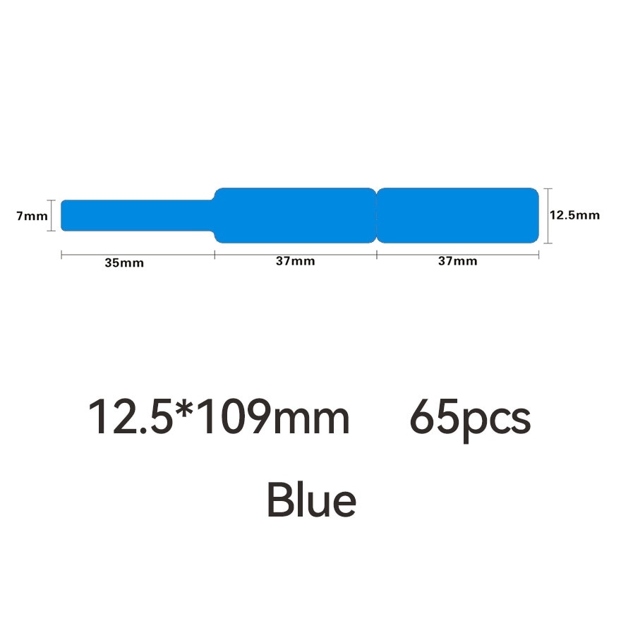 D11/D110/D101/H1S Cabel Label Sticker 12.5mm x 109mm[BLUE]