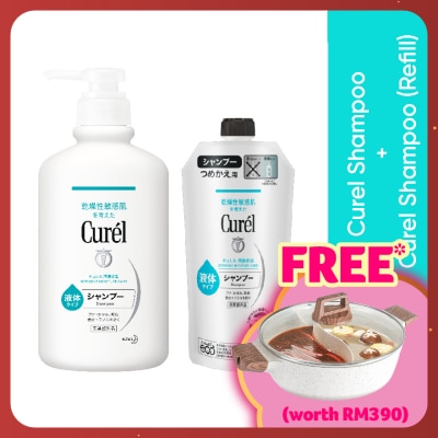 CUREL Shampoo 420ML + Refill 340ML