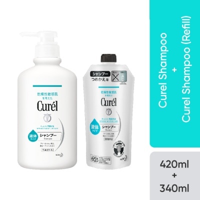 CUREL Shampoo 420ML + Refill 340ML