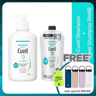 CUREL Shampoo 420ML + Refill 340ML