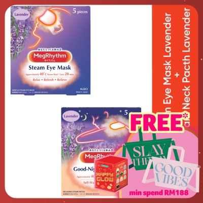 MEG RHYTHM Steam Eye Mask Lavender 5P + Goodnight Sp Lavender 5P